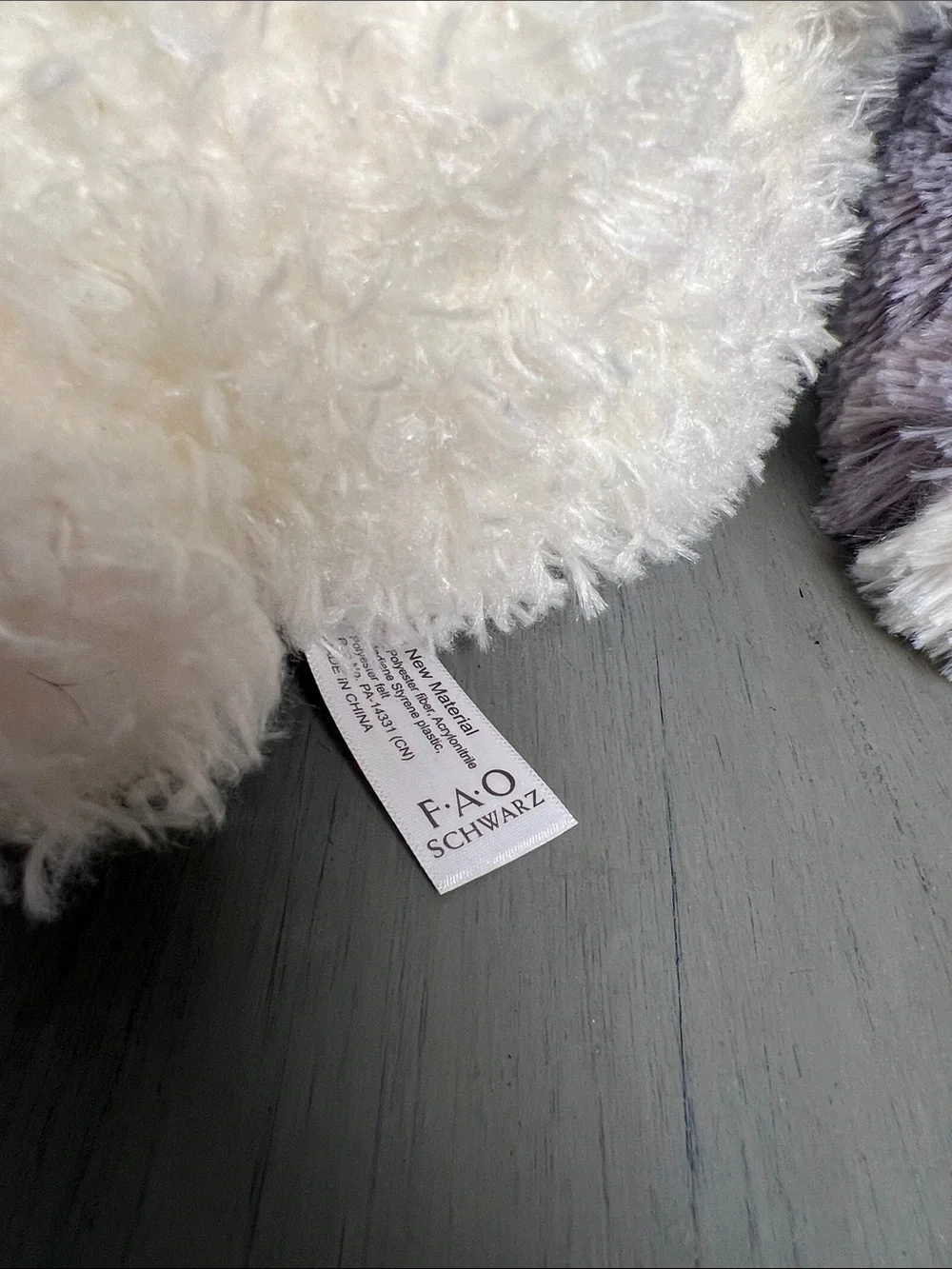 F.A.O Schwartz. Plush Bunny & Puppy Set - Cream Bunny with Bow, White Gray Puppy